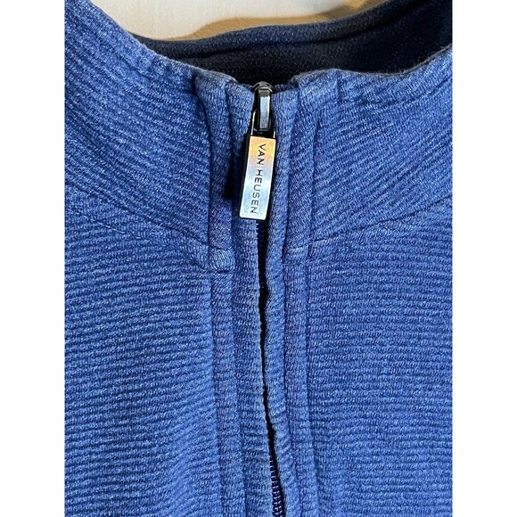 Van Heusen 1/4 Zip Men's XL Blue Long Sleeve Pull Over India Cotton Polyester - Picture 2 of 7